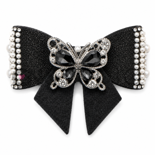 Beadable Strikje Zwart parels