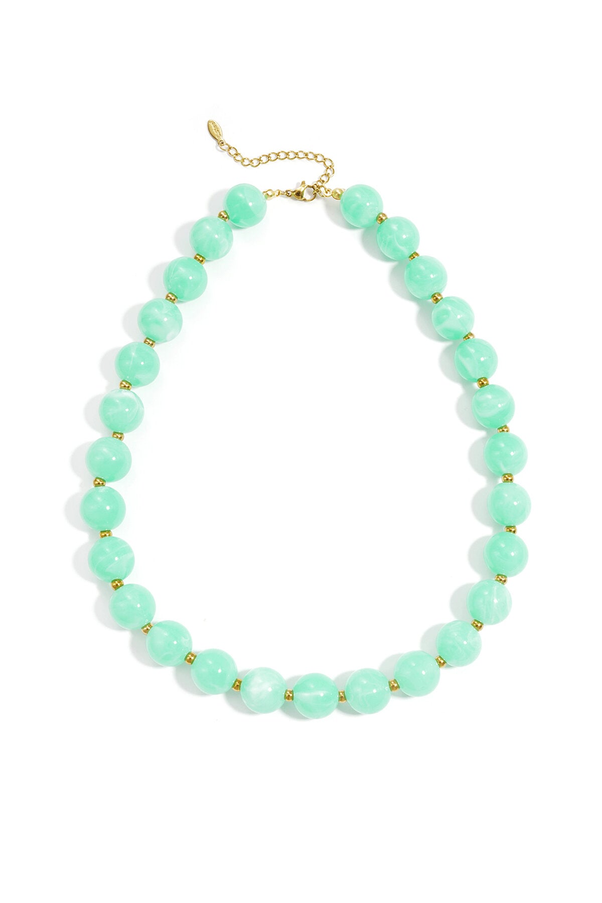 Kralenketting met goude kraaltjes 13.5mm