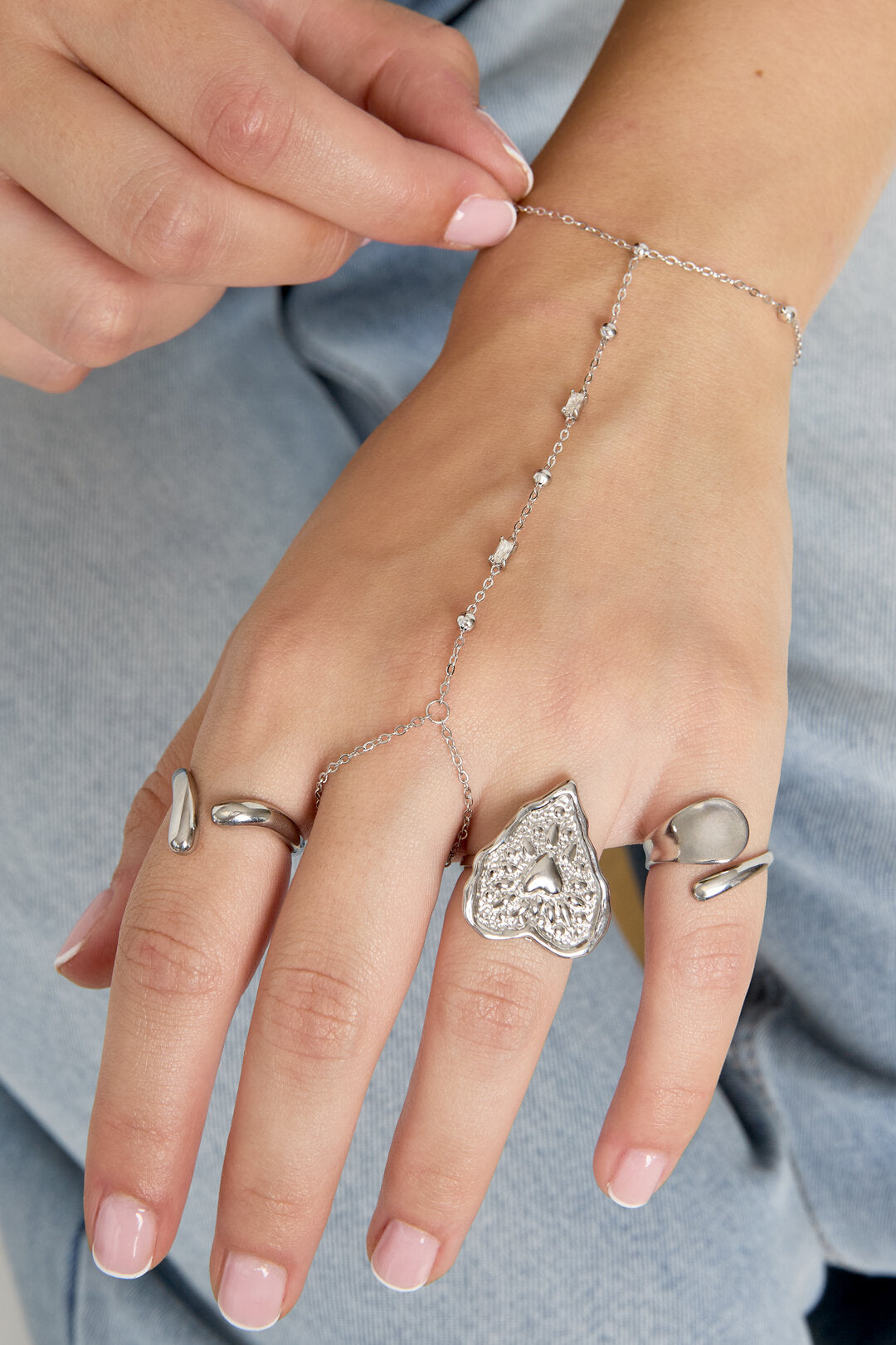 Elegant Geometric Hand Chain - All Fit, Daily Wear