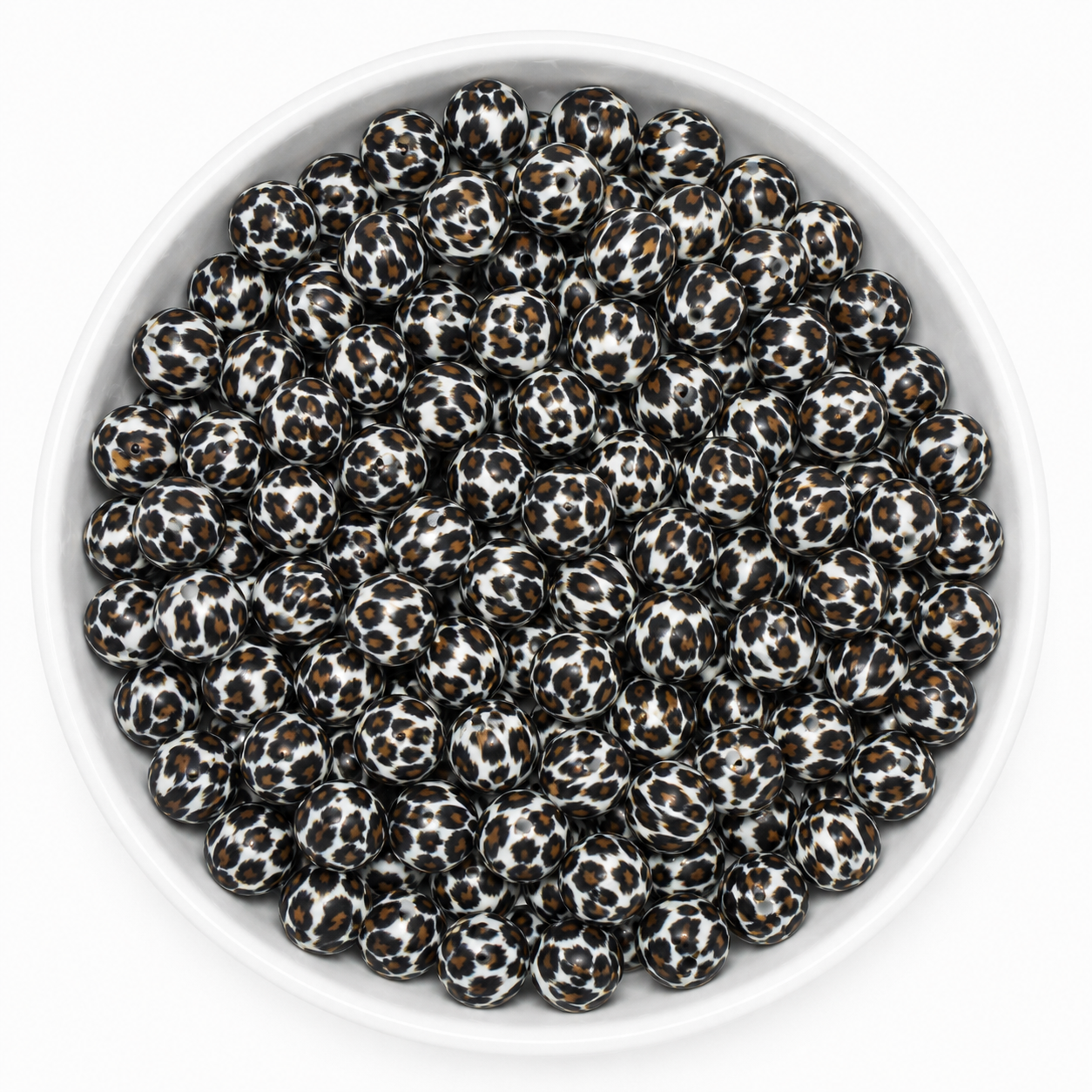 Siliconen Kraal 15 mm | Black Brown Panter