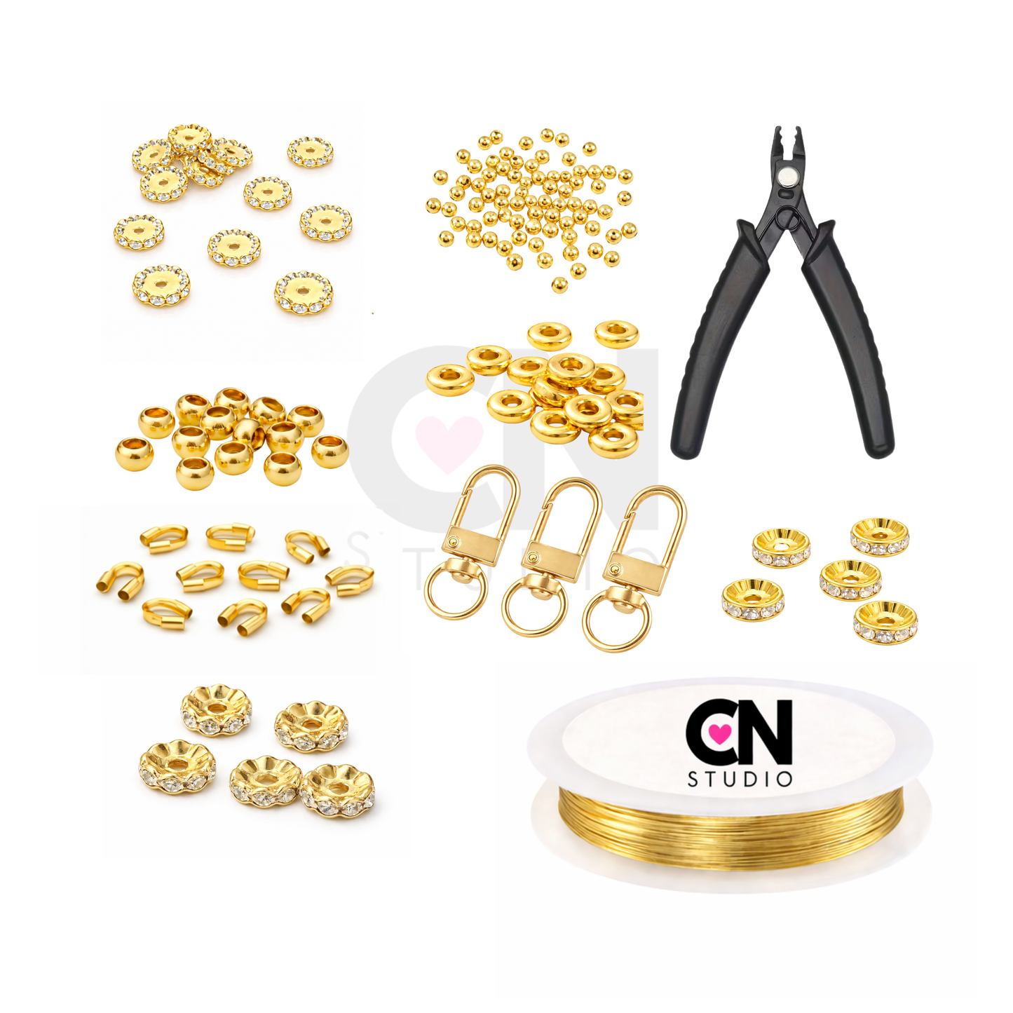 BIY Set – Telefoonkoorden, Tassenhangers & Sieraden | Goud