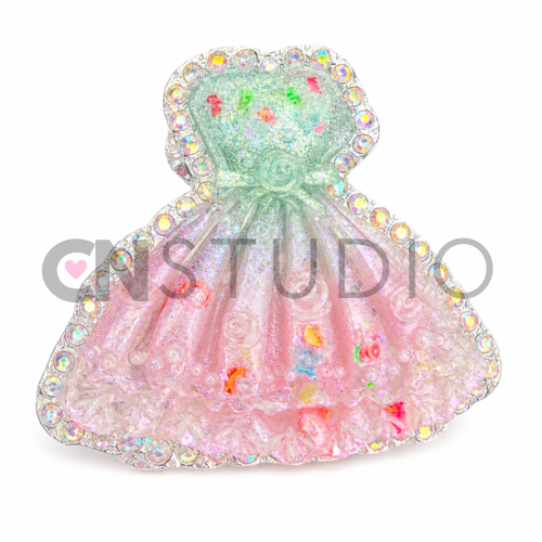 Zilveren lichtgevende jurk – Mint & Roze