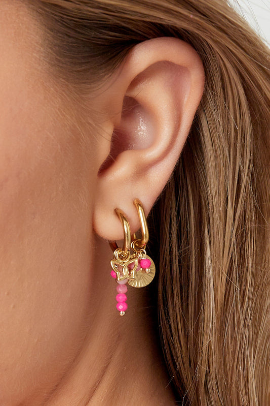 Charming Pink & Green Beaded Earrings for Spring