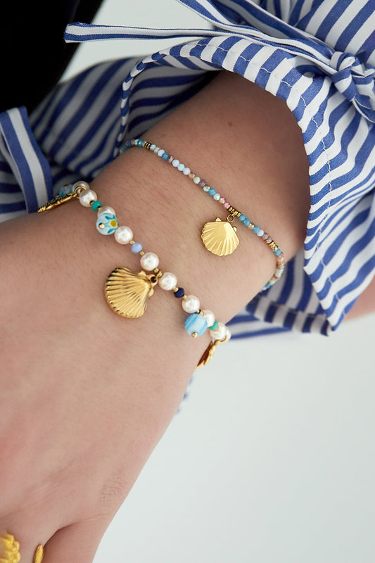 kleurvolle schelp armband