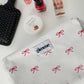 Elegant White Polyester Makeup Bag for Daily Essentials