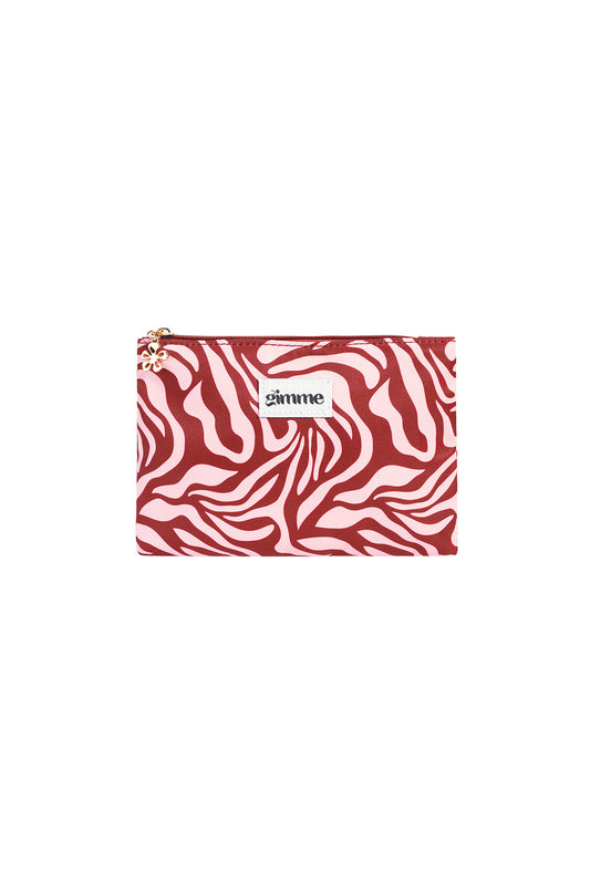 Chic Polyester Makeup Bags for Women - Pink & Wine Red