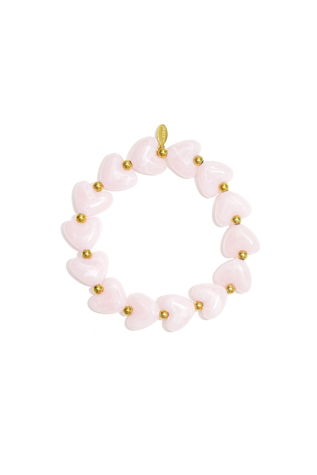 Elastieken hartjes kralenarmband