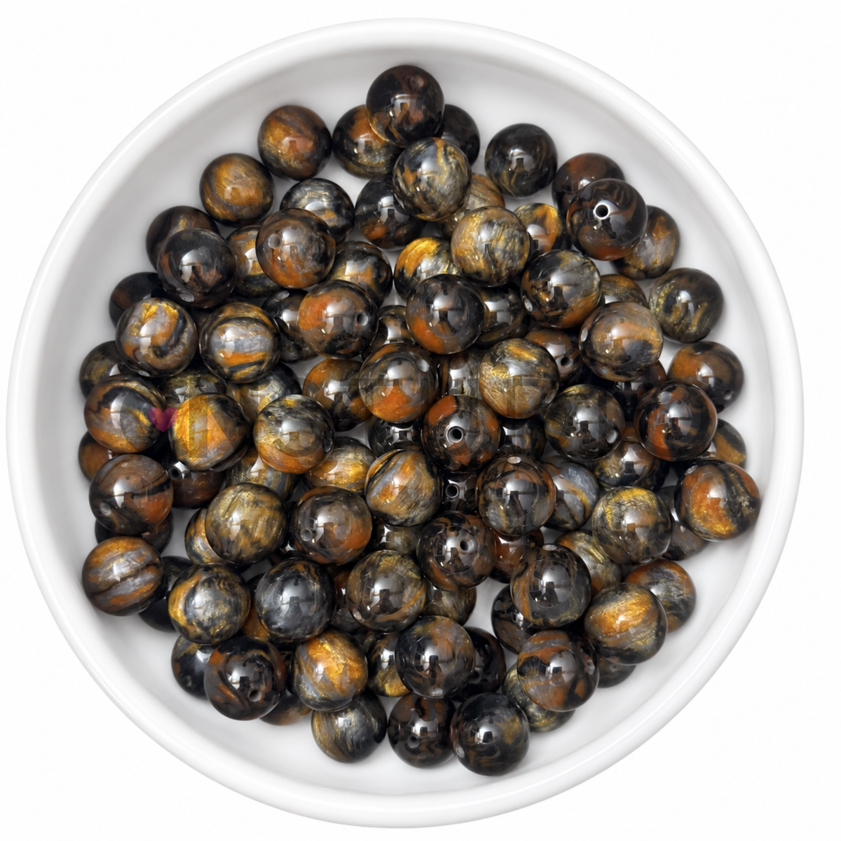 16 mm Mystic Marble Kraal - Black Gold