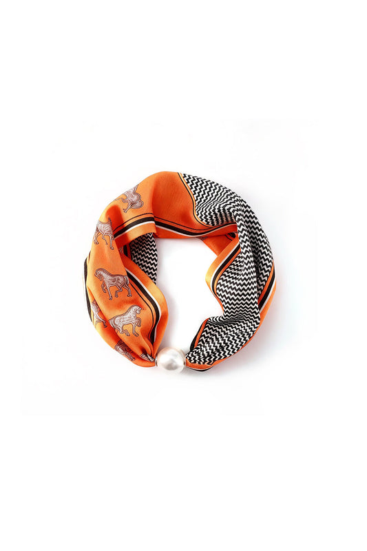 Vibrant Orange Summer Scarf for Ethnic Style