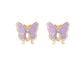 Elegant Copper Cufflinks in Purple, White, and Black
