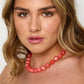 Kralenketting met goude kraaltjes 13.5mm