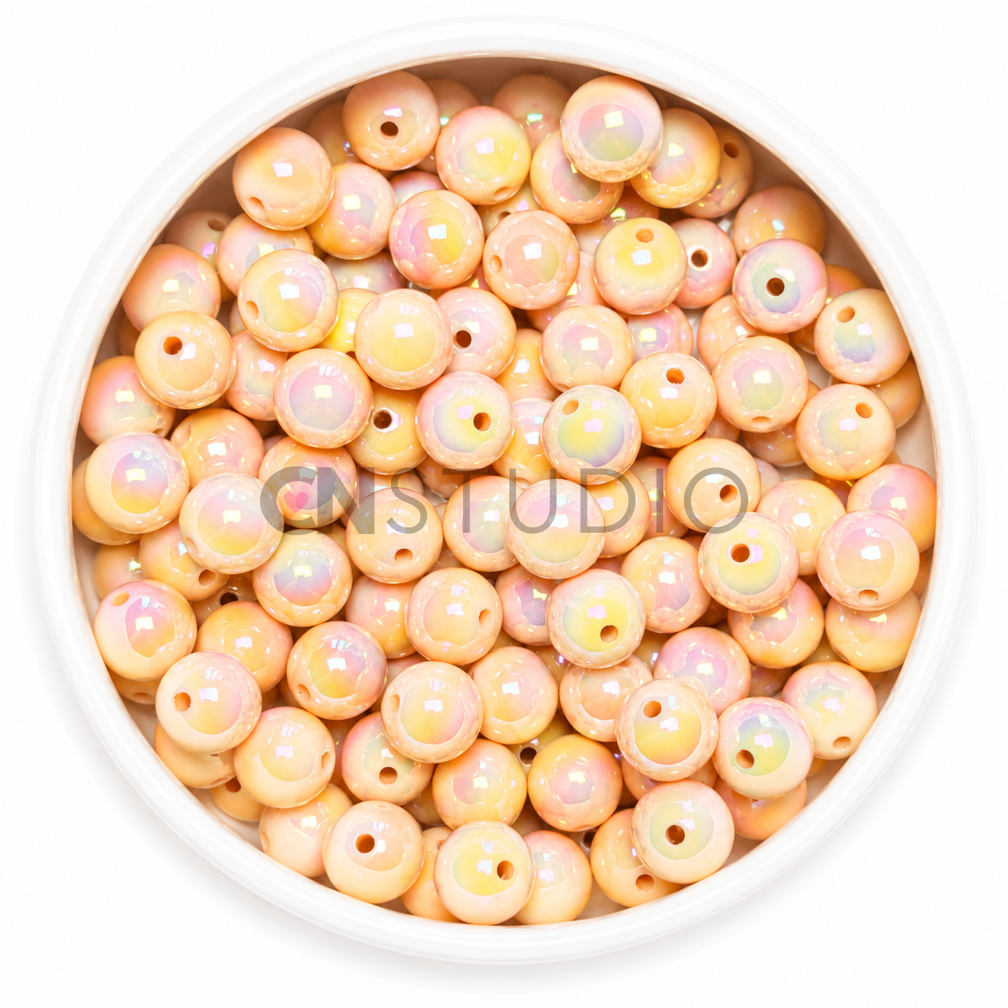 Parelmoer Kralen Zalmroze 16mm – Regenboog Glans
