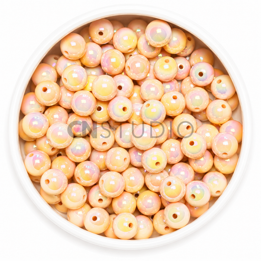 Parelmoer Kralen Zalmroze 16mm – Regenboog Glans