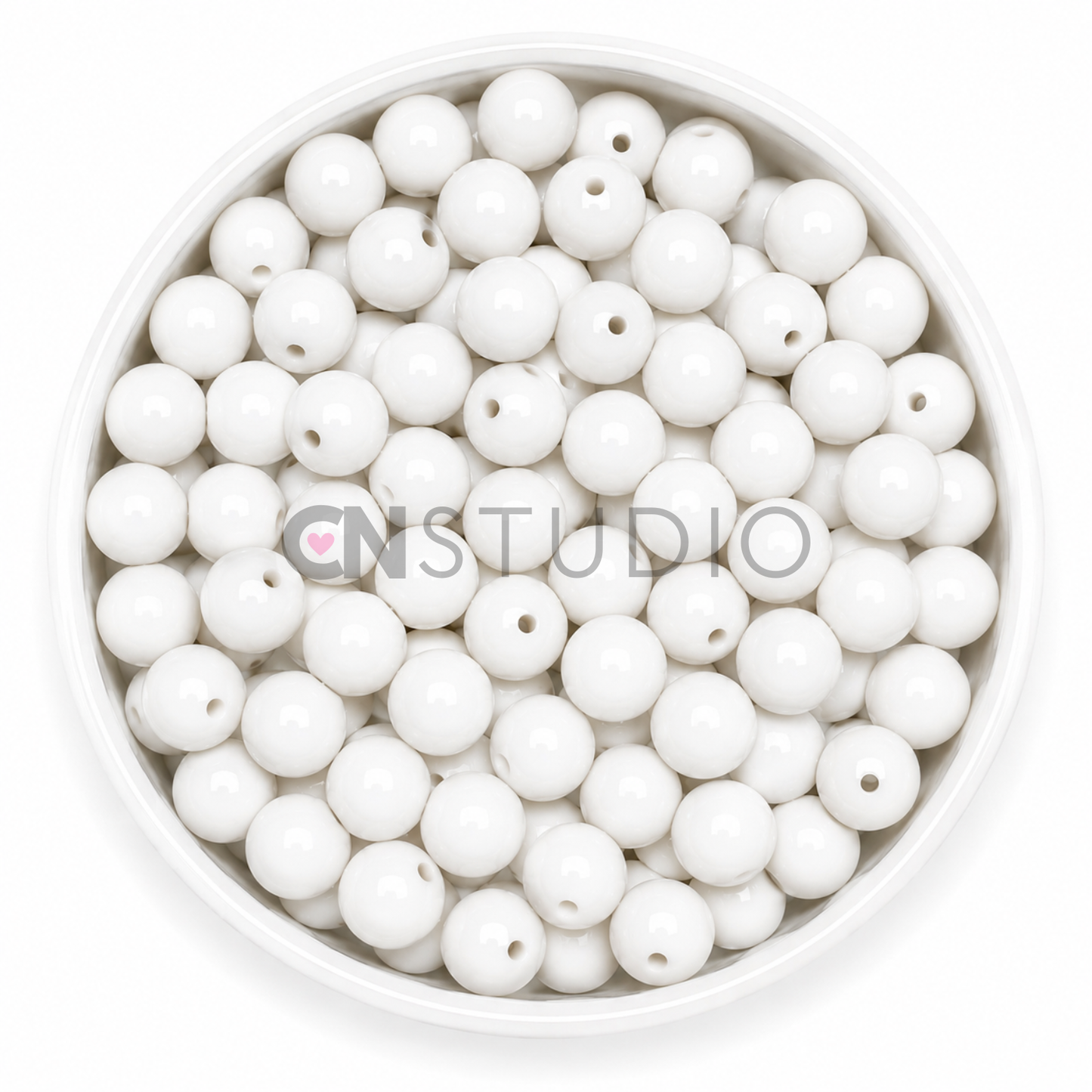 Acryl Kraal Wit 16mm – Ronde Basiskraal
