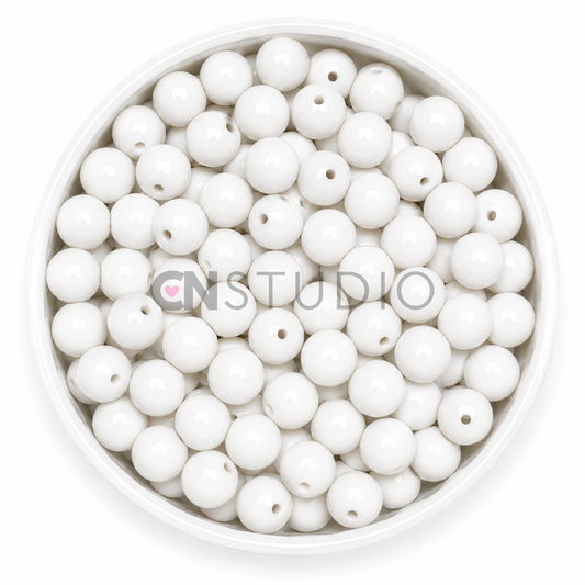 Acryl Kraal Wit 16mm – Ronde Basiskraal