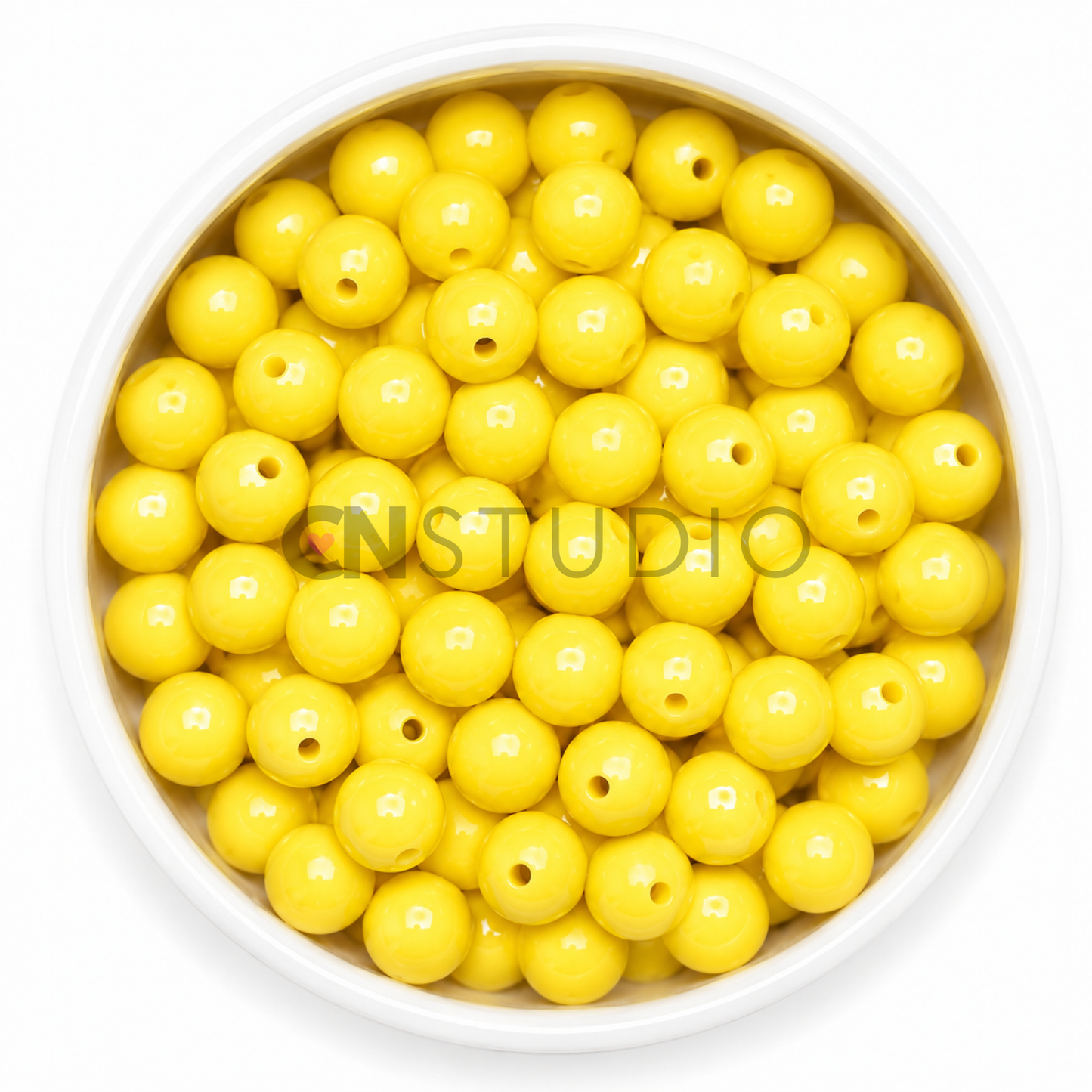 Acryl Kraal Geel 16mm – Ronde Basiskraal
