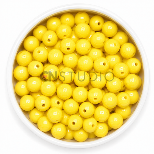 Acryl Kraal Geel 16mm – Ronde Basiskraal