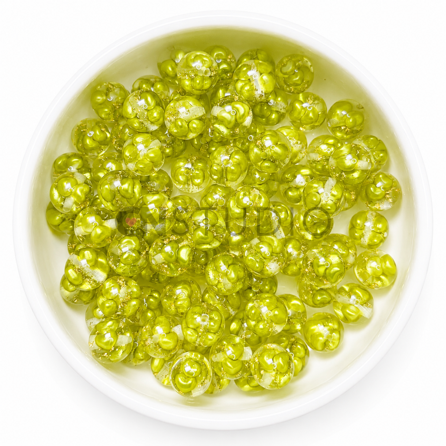 Heart Treasure Kraal – Limegroen | Acryl met Hartjes