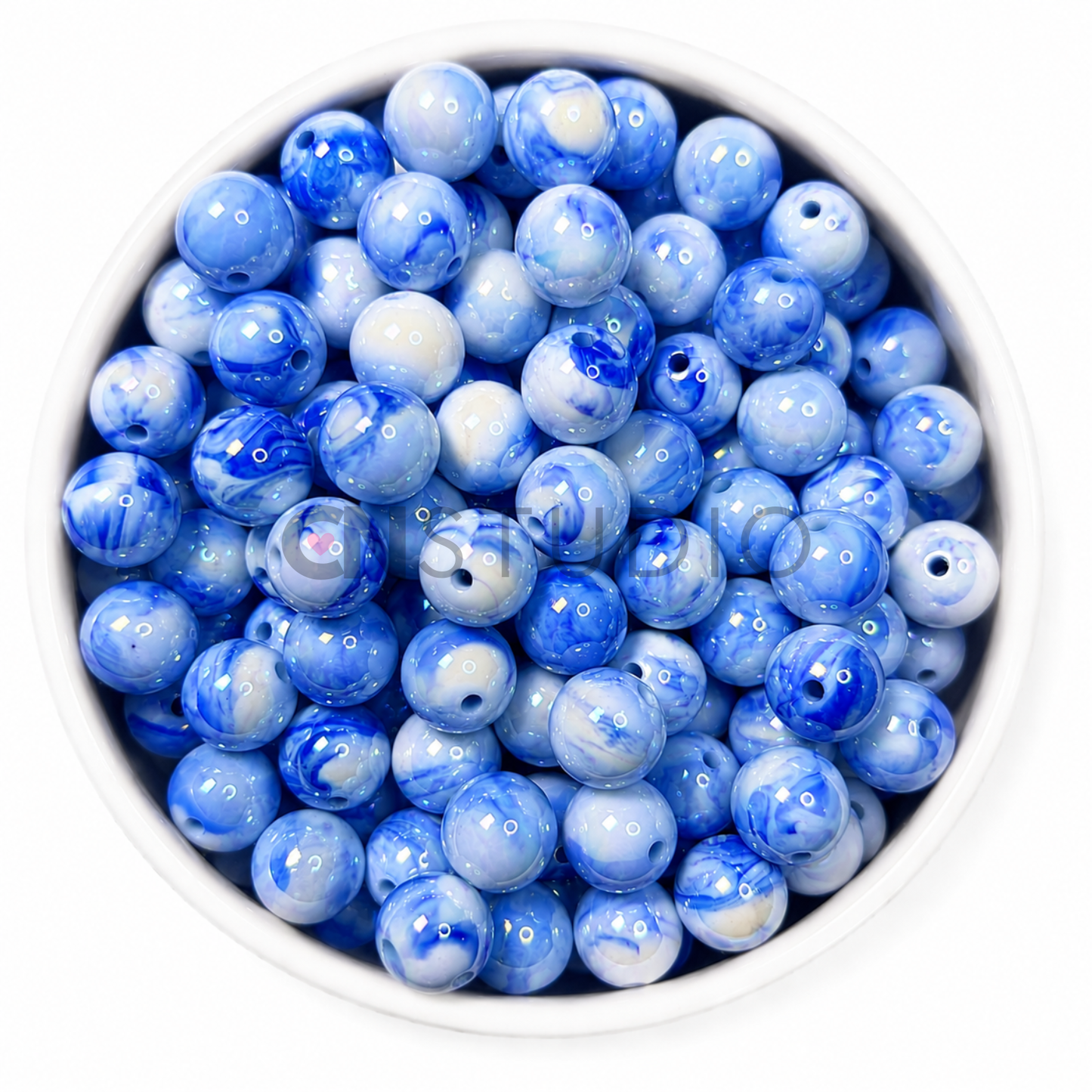 Marble Parelmoer Kraal 16mm – Royal Blue