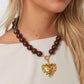 Ketting met grote kralen en frontsluiting-15mm