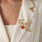 Elegant Gold Color Stainless Steel Brooch for Daily Wear
