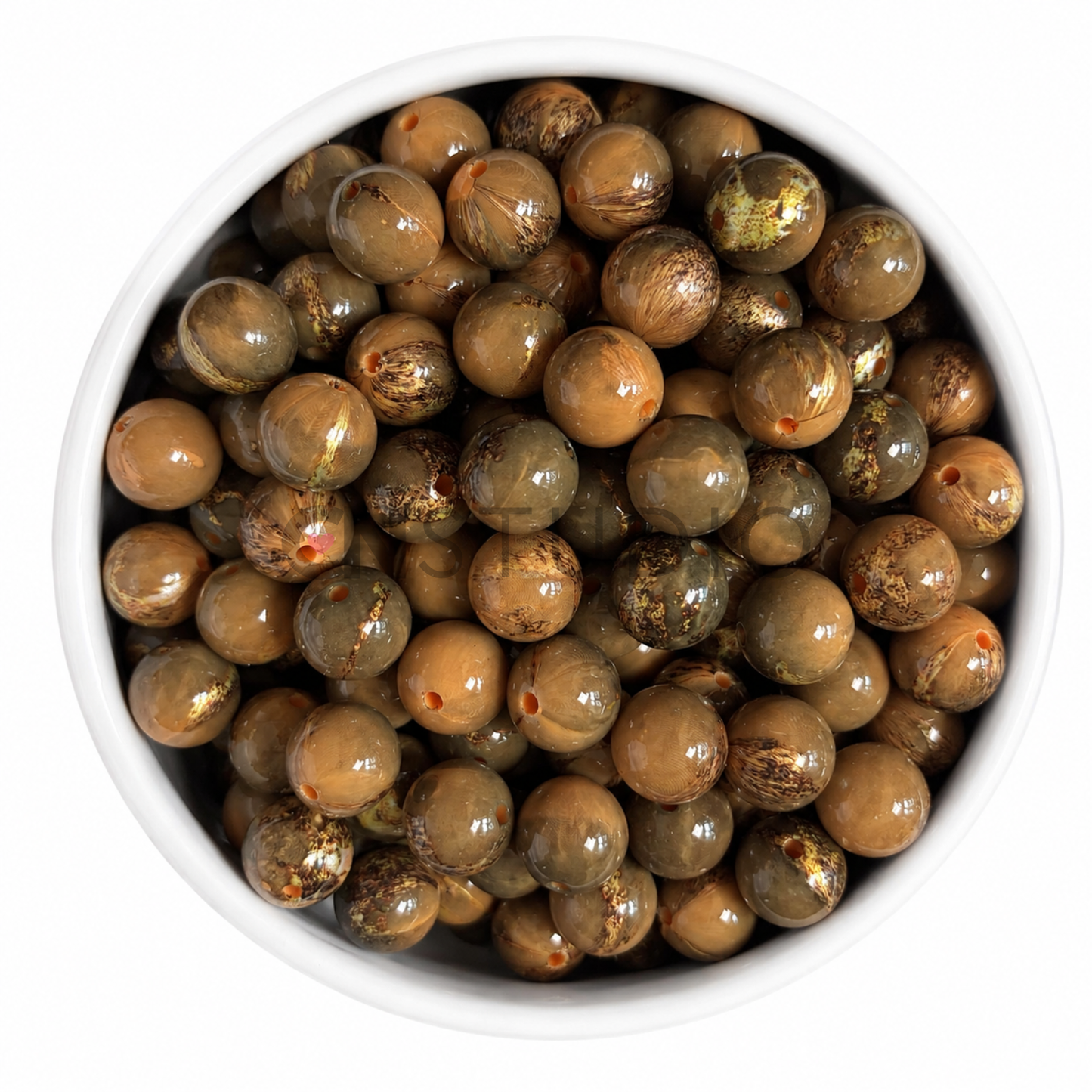 Caramel Goud 16mm Kraal | Marble Acryl Beadable