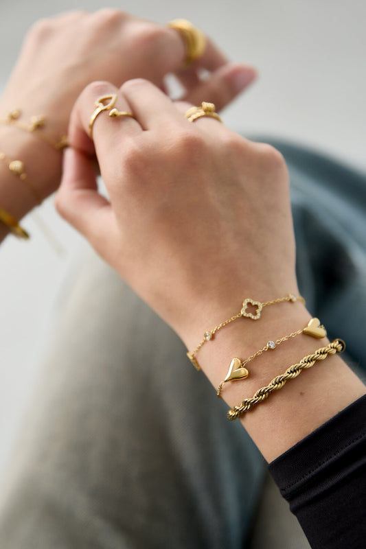 Elegant Heart Charm Bracelet for Women, All Fit