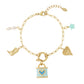 Elegant 14K Gold Plated Heart Charm Bracelet for Women