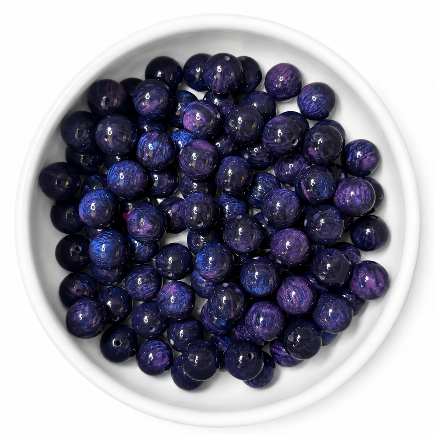 Mystic Galaxy marble acryl kralen 16mm in nachtblauw paars en violet