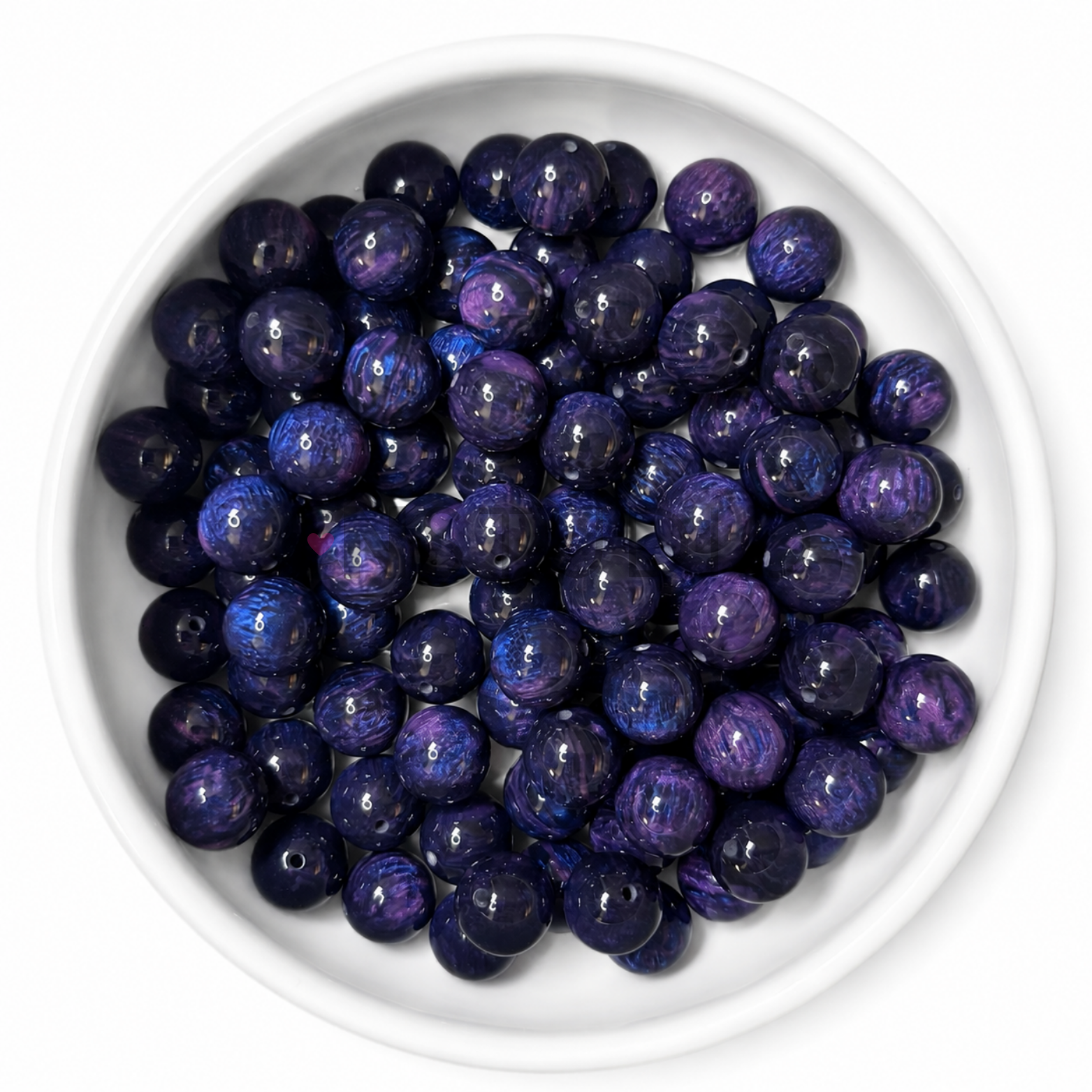 Mystic Galaxy marble acryl kralen 16mm in nachtblauw paars en violet