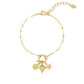14K Gold Plated Flower Charm Bracelet for Women