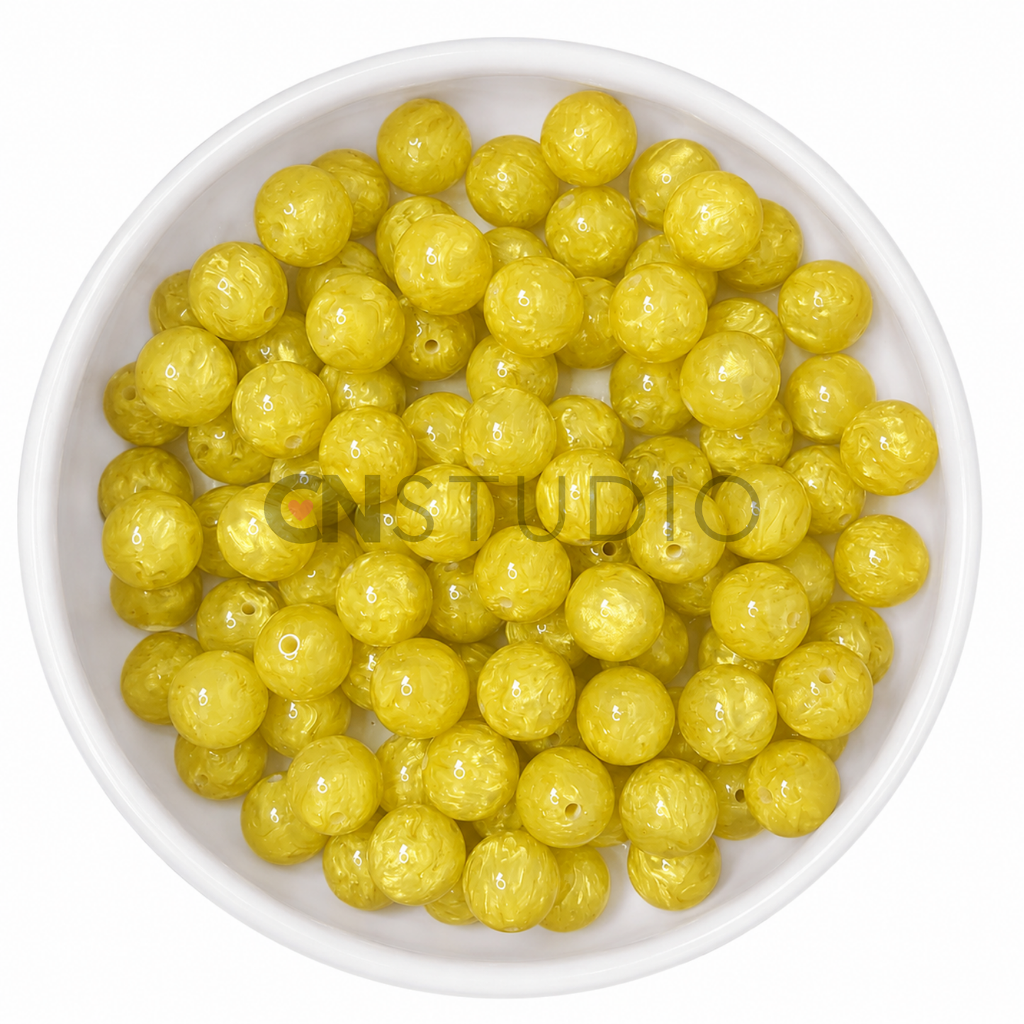 Pearl Swirl Kralen 16mm – Lemon Glow