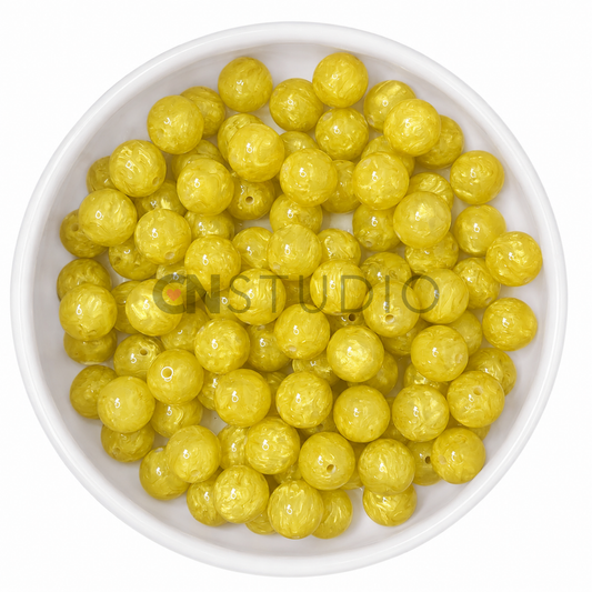 Pearl Swirl Kralen 16mm – Lemon Glow