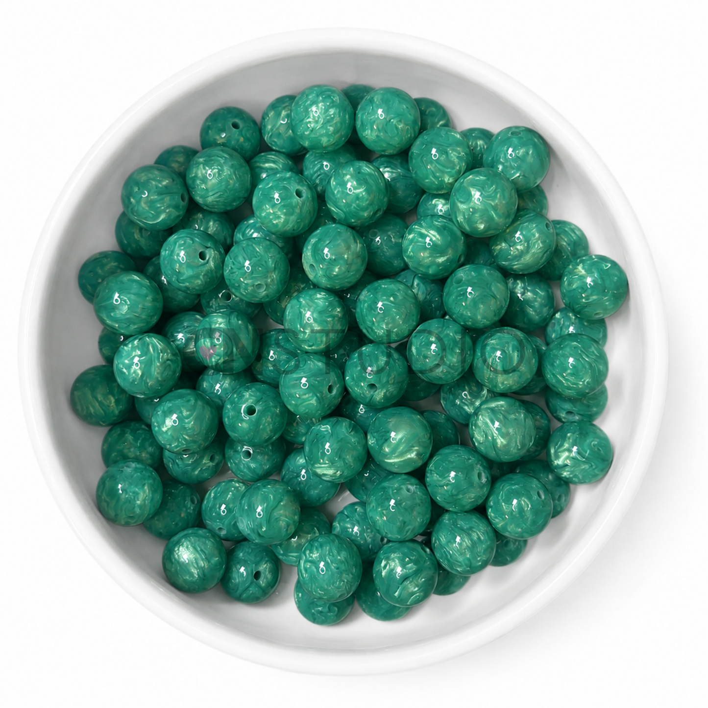 Pearl Swirl Kralen 16mm – Emerald Mint