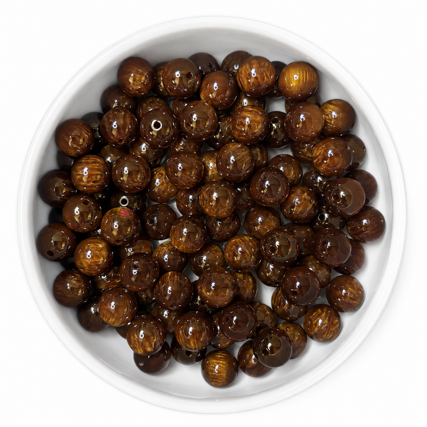 Golden Swirl Kralen 16mm – Dark Amber