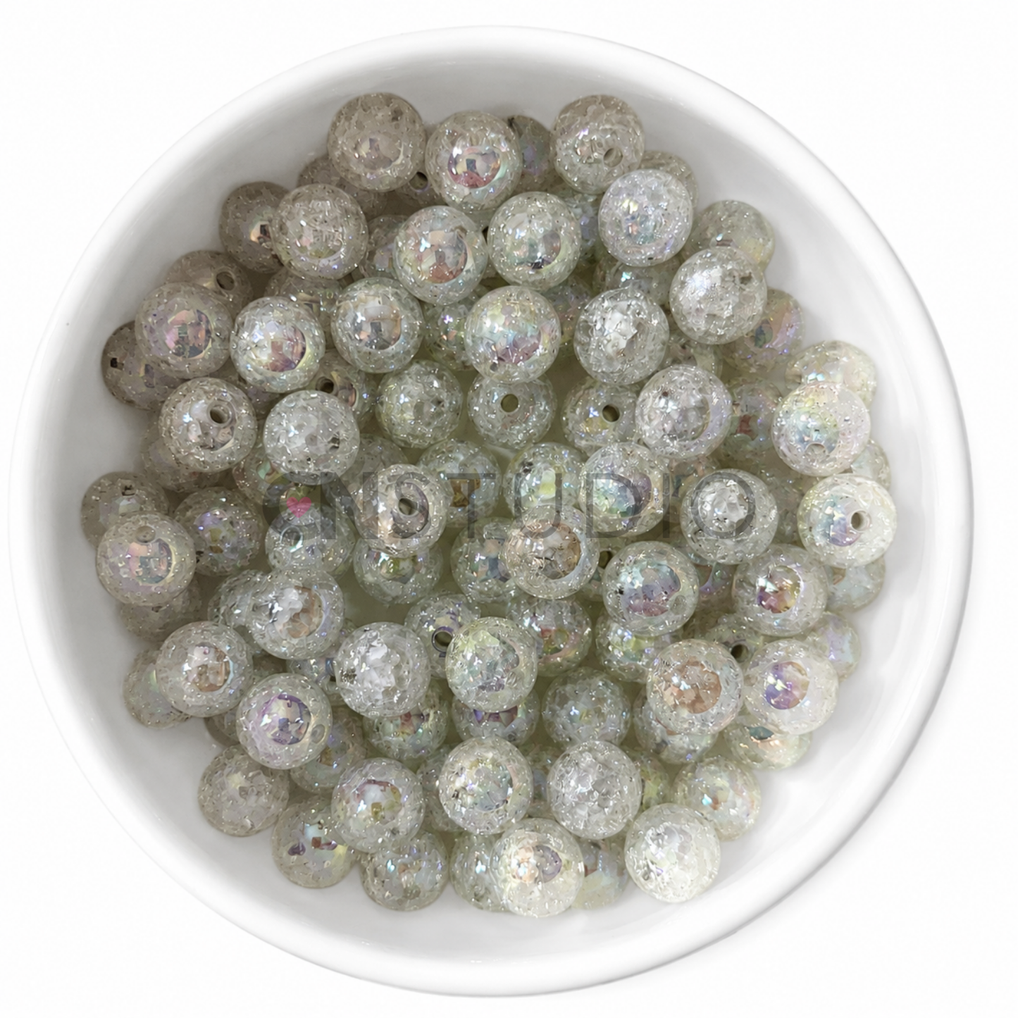 Ice Crush Kralen 16mm – Pearl White