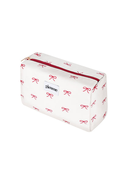 Elegant White Polyester Makeup Bag for Daily Essentials