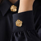 Elegant Gold Flower Cufflinks for Women