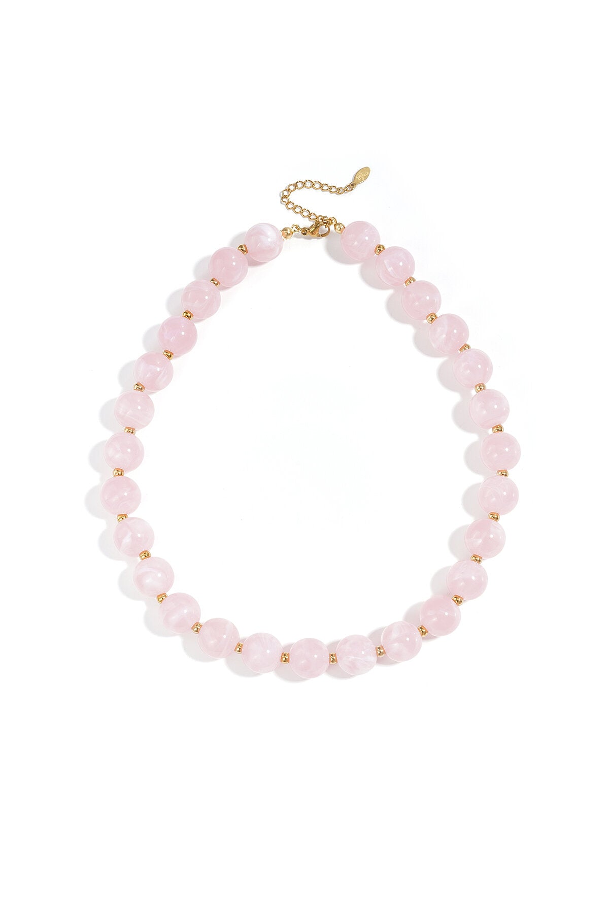 Kralenketting met goude kraaltjes 13.5mm