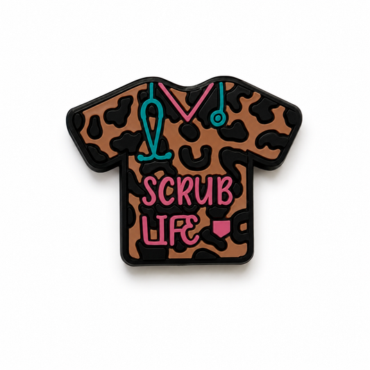 Scrub Life Siliconen Focal Bead –  Verpleegster panterprint