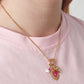Elegant 14K Gold Plated Flower Heart Pendant Necklace