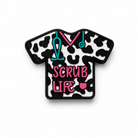 Scrub Life Siliconen Focal Bead – Verpleegster panterprint