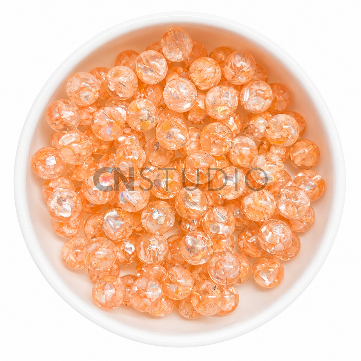 Crushed Schelp Kraal met Parel - Peach 16mm