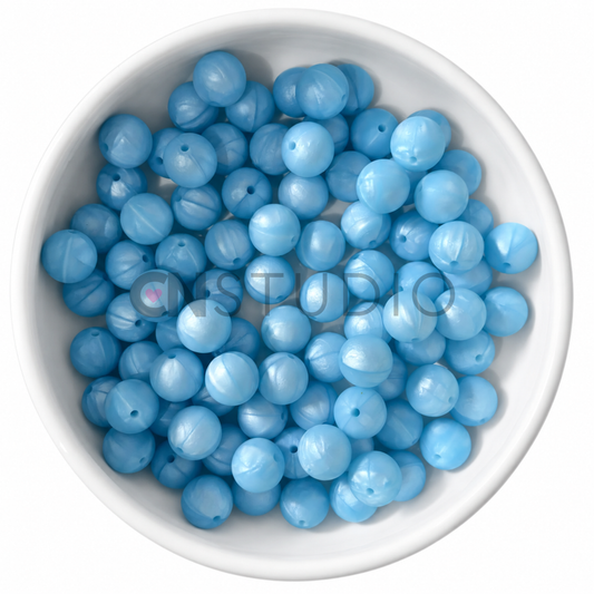Siliconen kralen rond 15 mm – Baby Blue