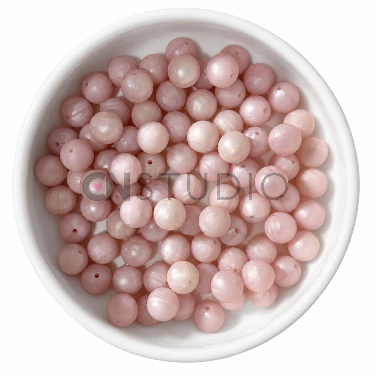 Siliconen kralen rond 15 mm – Dusty Pink