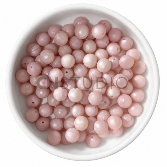 Siliconen kralen rond 15 mm – Dusty Pink