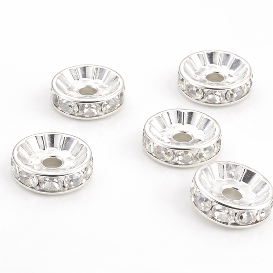 Rhinestone Spacer Kralen – Zilver | DIY Sieraden