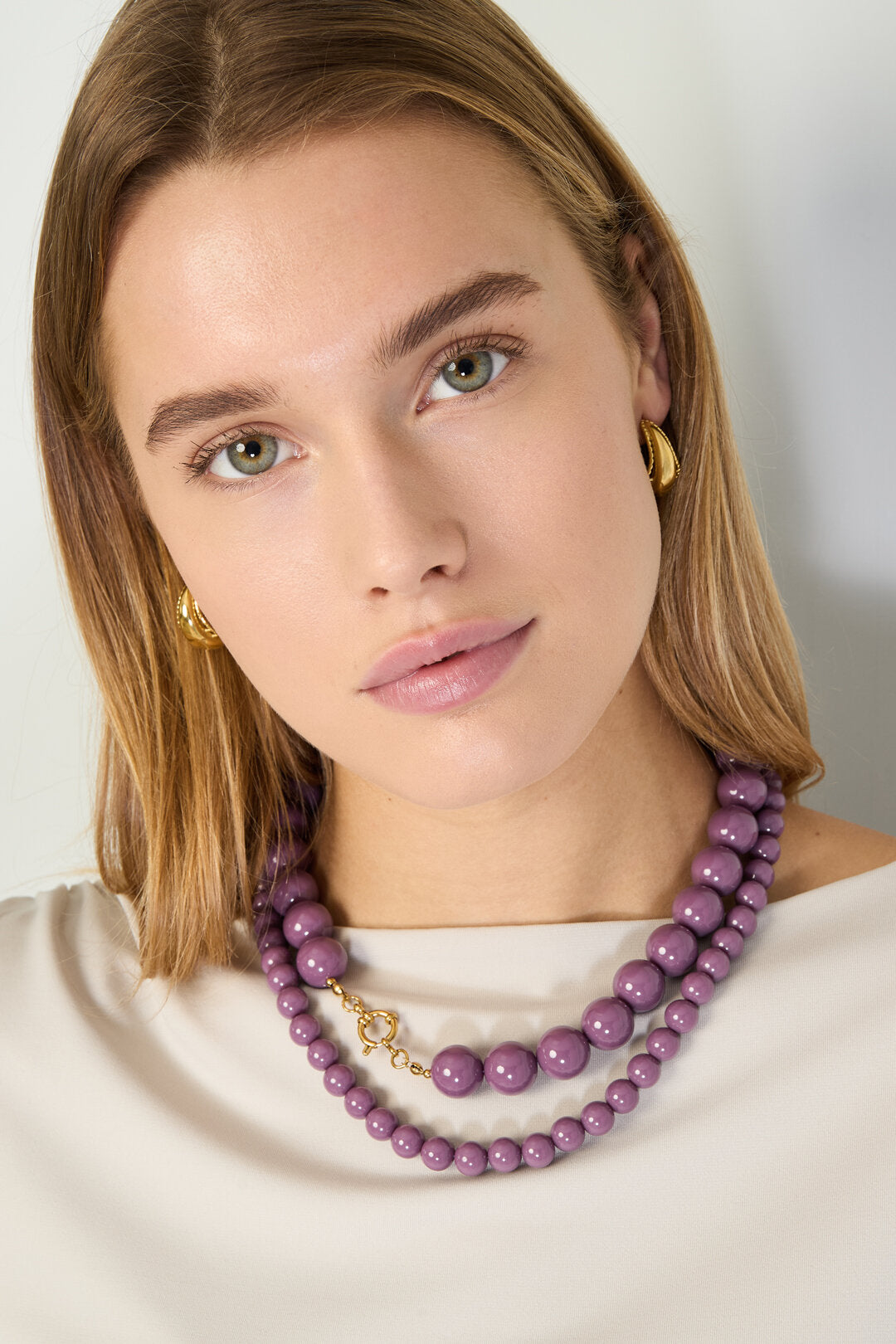 Ketting met medium kralen-10mm