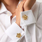 Elegant Gold Colored Stainless Steel Cufflinks for Women